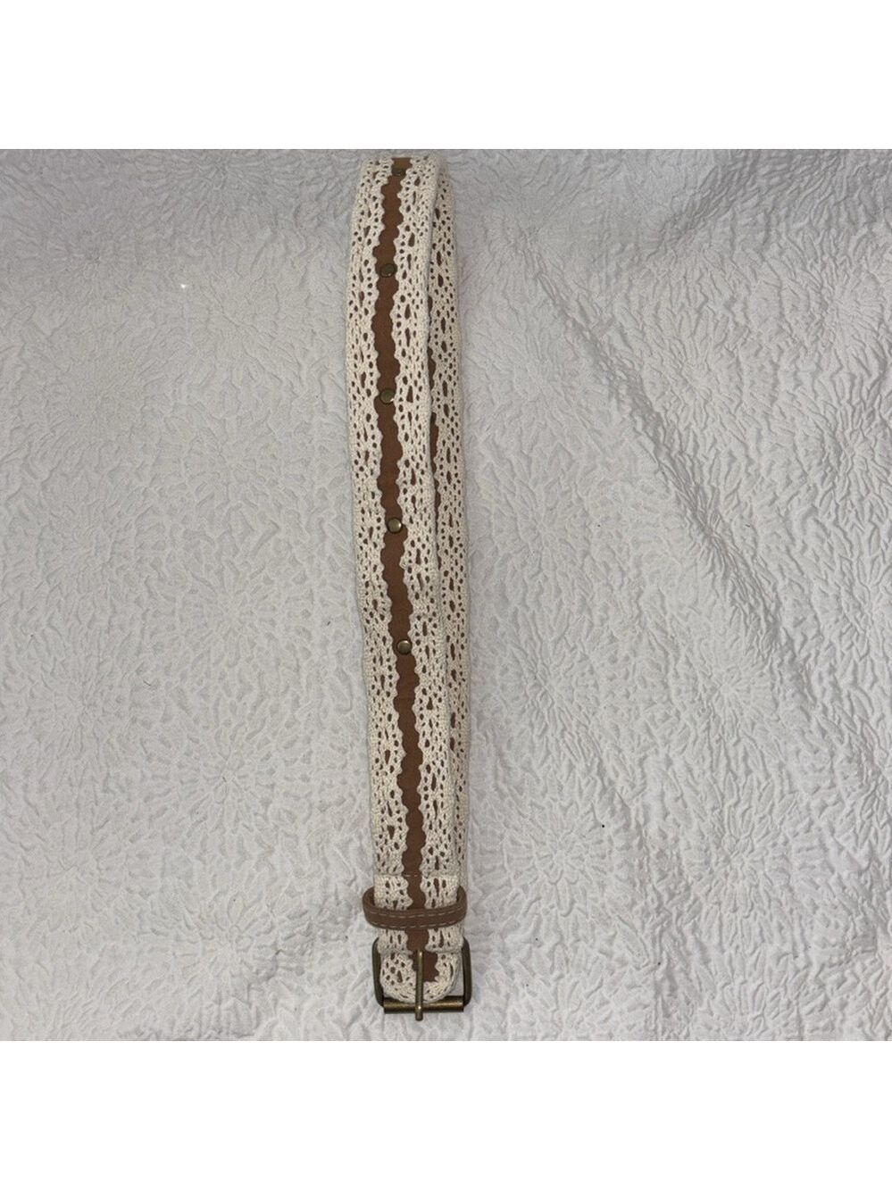 Unbranded Faux Suede Lace & Button Detail Belt - Picture 2 of 9